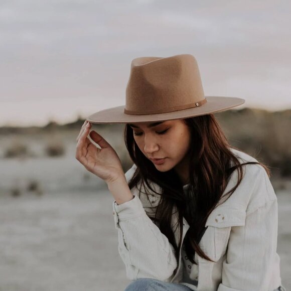 Will + Bear Andy Oak Wide Brim Felt Fedora (Brown, Size Large) — Like New - Picture 2 of 16